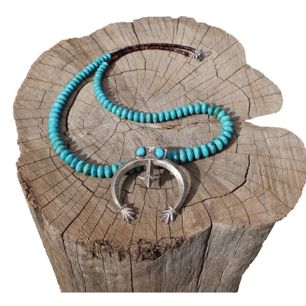 Vintage Navajo Necklace Naja‎ Genuine Native American Sterling Silver Jewelry ** - Picture 10 of 11